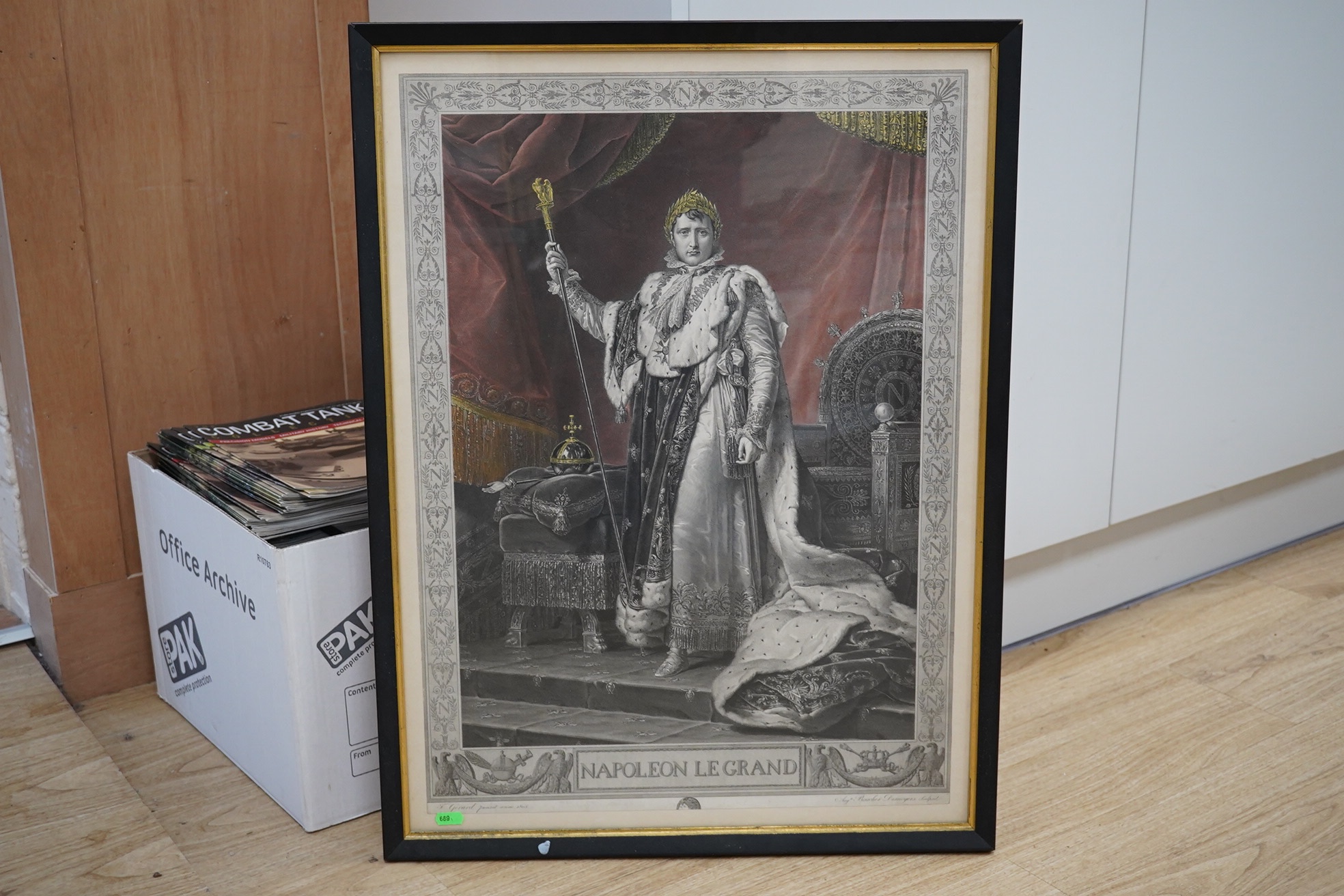 After F. Gerard (1770-1837), coloured engraving, ‘Napoleon Le Grand’, 1805, 57 x 48cm. Condition - fair to good